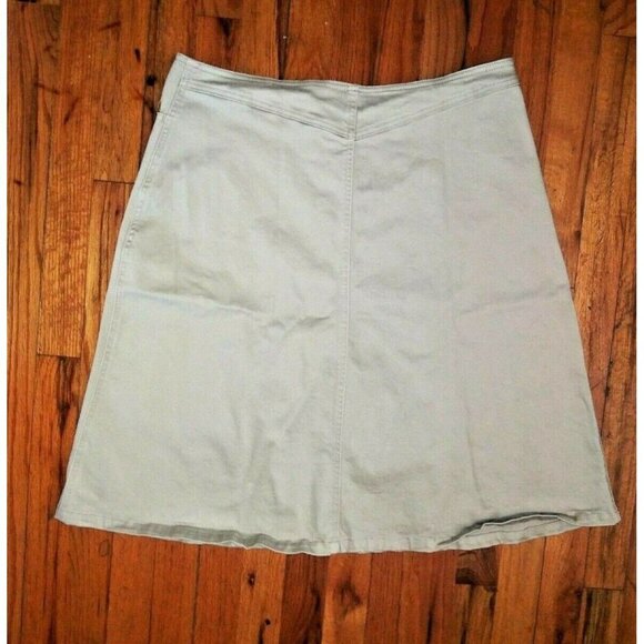 womens Pencil skirt STRETCH Sz 14 Beige career work church pockets zip A.M.I. - Picture 2 of 7